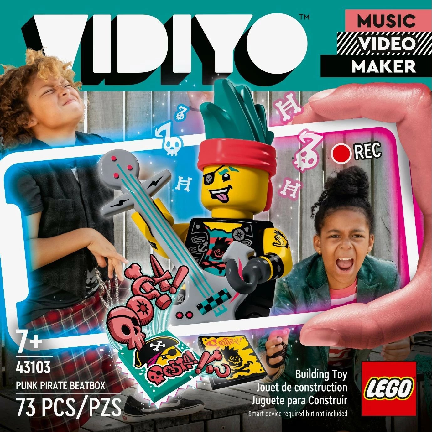 Set ndërtimi LEGO VIDIYO Punk Pirate BeatBox, 73 pjesë, shumëngjyrësh