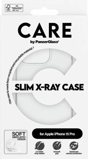 Mbështjellës PanzerGlass Slim X-Ray Case për iPhone 15 Pro, Transparent