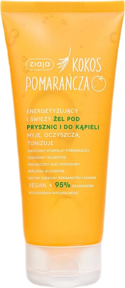 Xhel për dush dhe banjë Ziaja Coconut Orange Energizing and Fresh për femra, 200ml