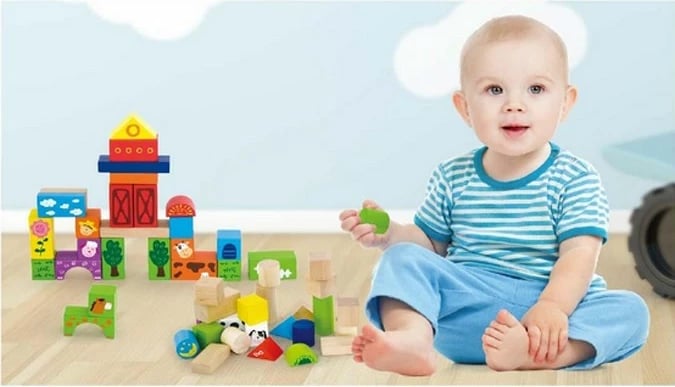 Blloqe druri, Viga, Farm, 50 copë, shumëngjyrëshe