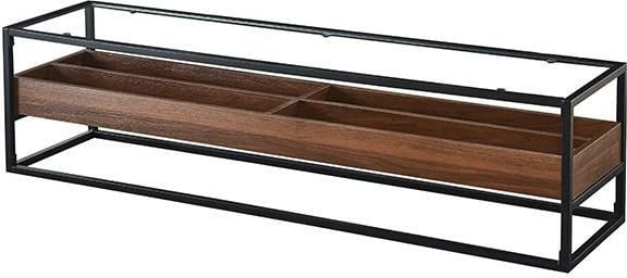 TV komodinë Nextdeco me sipërfaqe xhami dhe raft MDF, H40x160x40cm