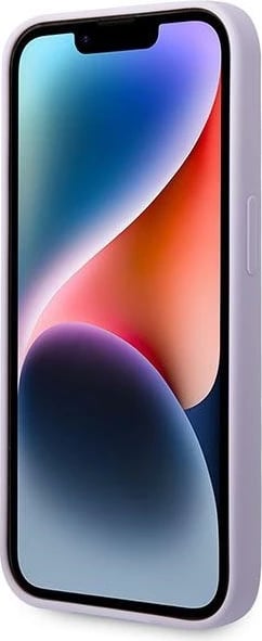 Mbështjellës Guess GUHCP14LSLSMU për iPhone 14 Pro 6.1", silikon, Vintage Gold Logo, vjollcë