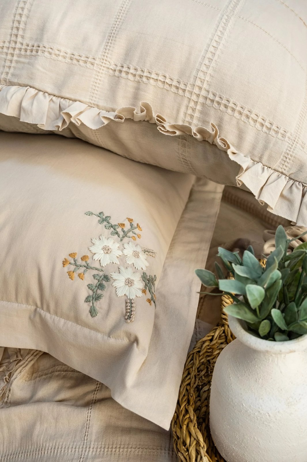 Set mbulesë dysheku dopio Fiorella, ngjyrë bezhë