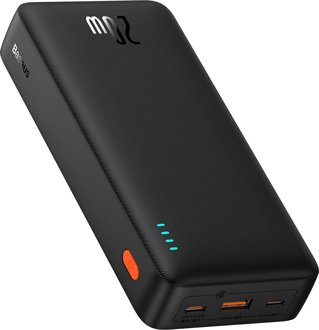 Power bank Baseus Airpow 20000mAh, 20W, me kabllo USB-A në USB-C, e zezë