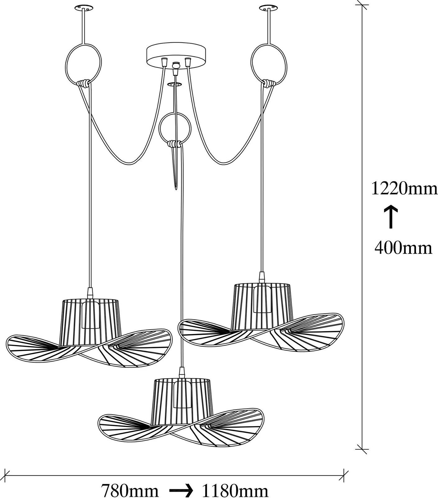 Llambë tavani Opviq, metal i zi, Tel - 6741