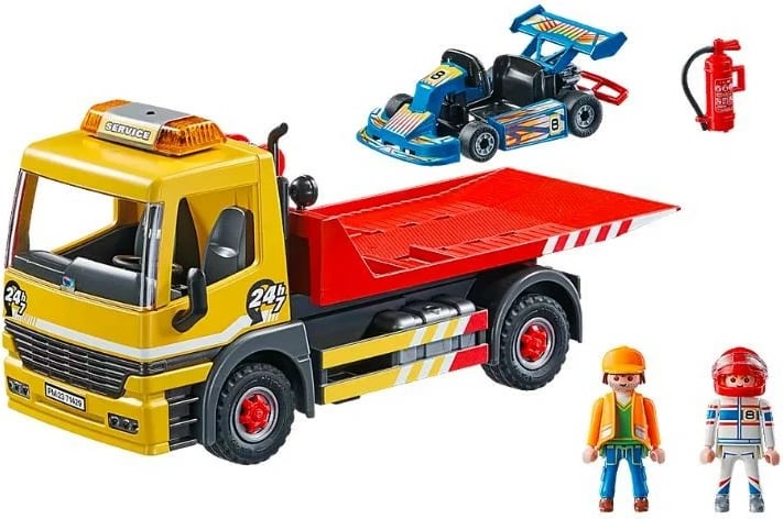 Set lodrash Playmobil City Life 71429, kamion tërheqës me RC, 54 pjesë, me figura, shumëngjyrësh