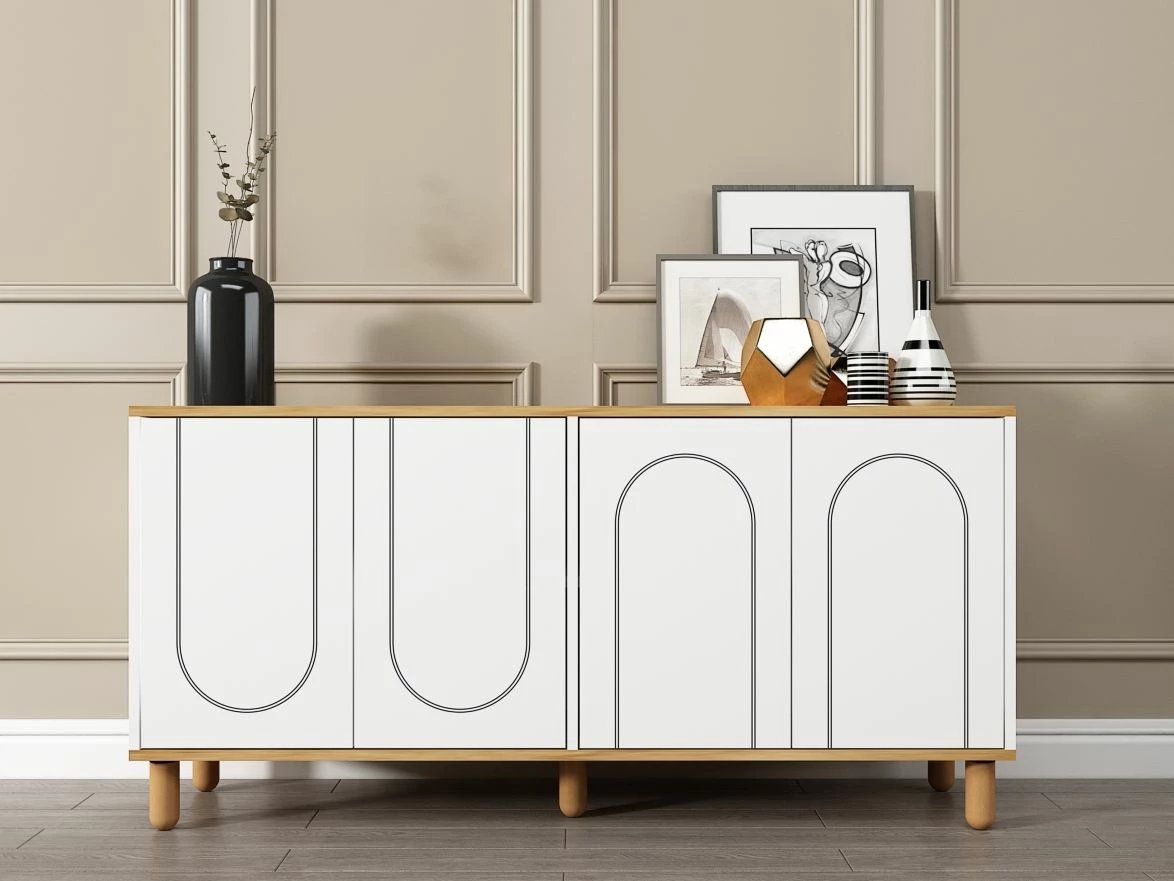 Konsol Skye Decor, Ravone - lis safir, e bardhë