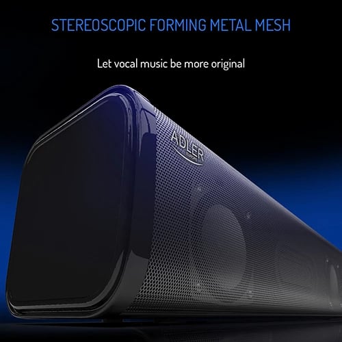 Altoparlant me orë zgjimi, Adler AD 1191, Bluetooth 5.0, stereo 2x5W, SD/USB/AUX, bateri 1200 mAh, i zi Altoparlant me orë zgjimi, Adler AD 1191, Bluetooth 5.0, stereo 2x5W, SD/USB/AUX, bateri 1200 mAh, i zi