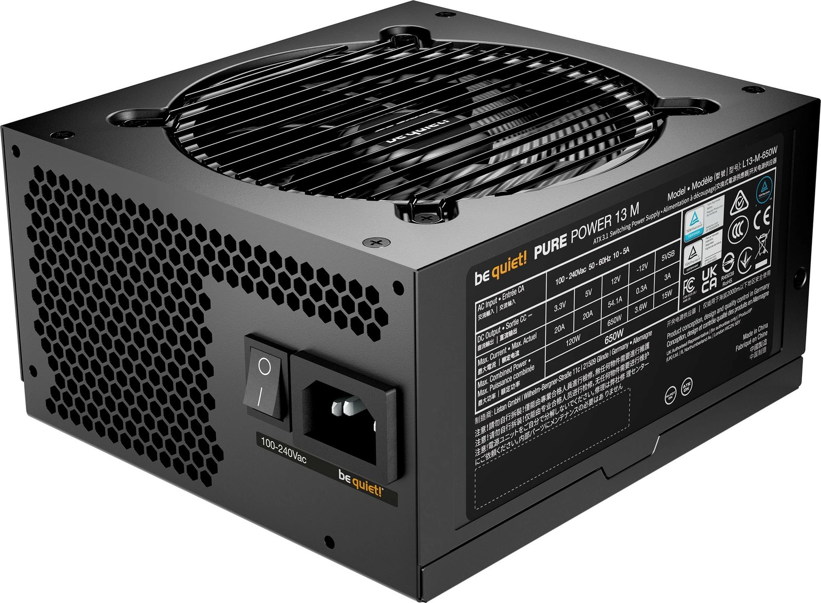 Kasë energjie Be Quiet! PURE POWER 13 M 650W, 80 PLUS Gold, Modular, e zezë