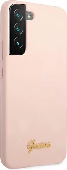 Mbështjellës Guess Silicone Script për Samsung Galaxy S22+, Rozë
