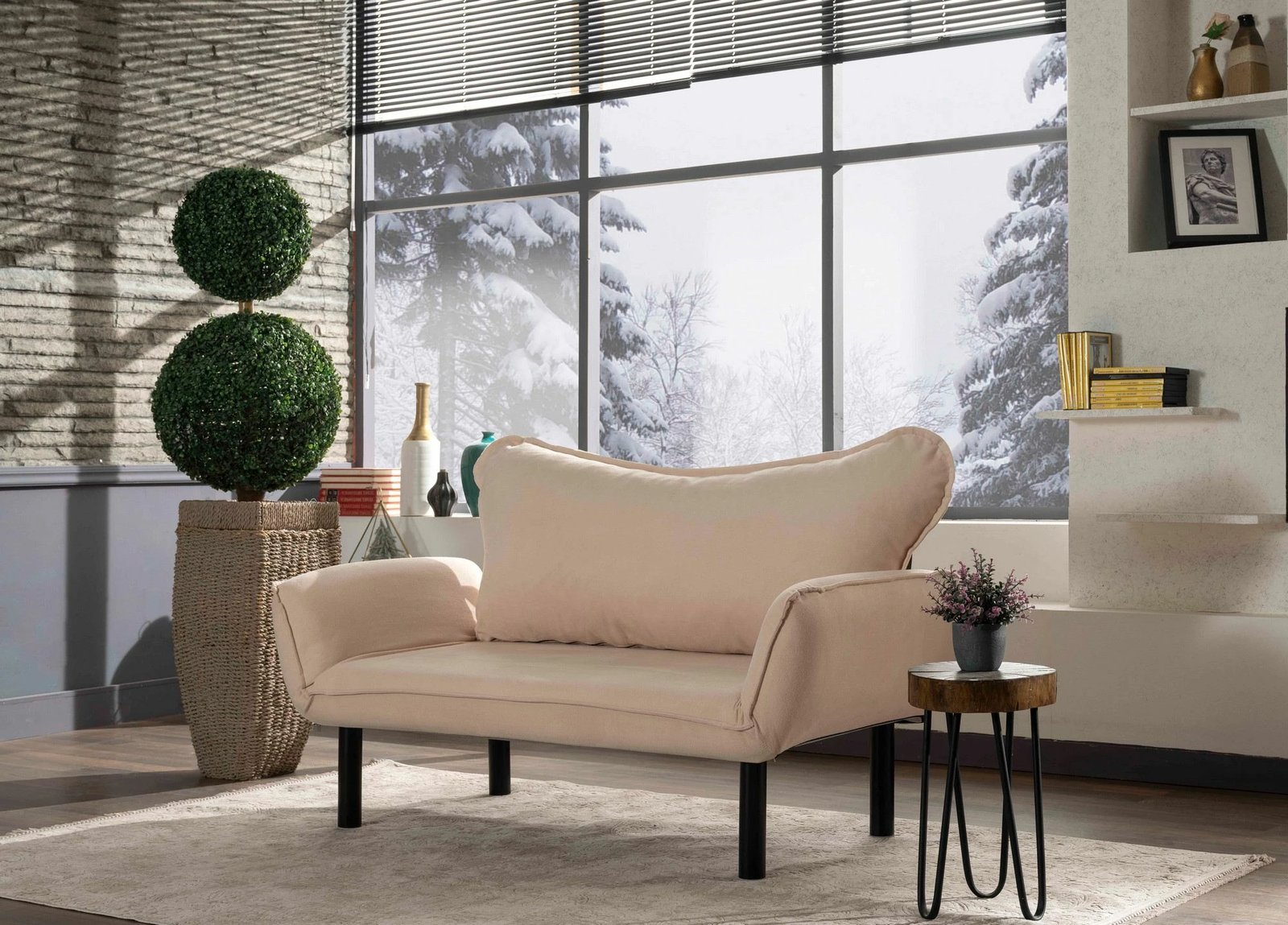 Divan-krevat dy vendësh Atelier del Sofa, ngjyrë krem, Chatto