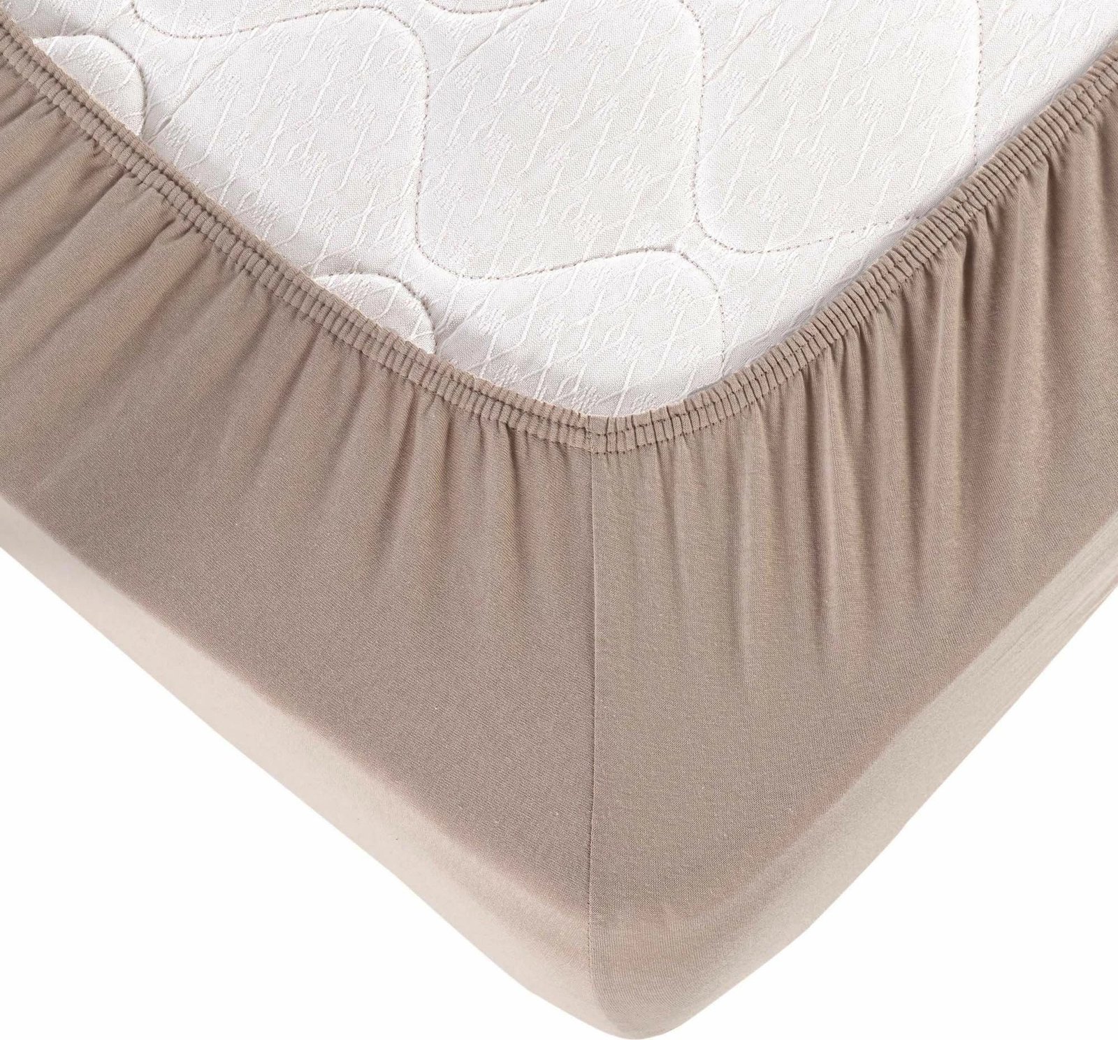 Çarçaf i shtrënguar jersey për krevat queen, ngjyrë kapuçino, L'Essentiel Linge de Maison