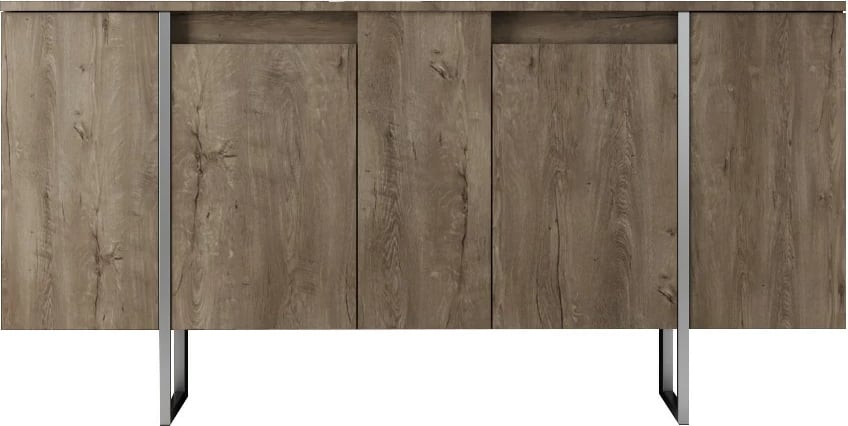 Set mobiljesh për dhomë dite, ngjyrë arre dhe argjendi, Hanah Home Luxe