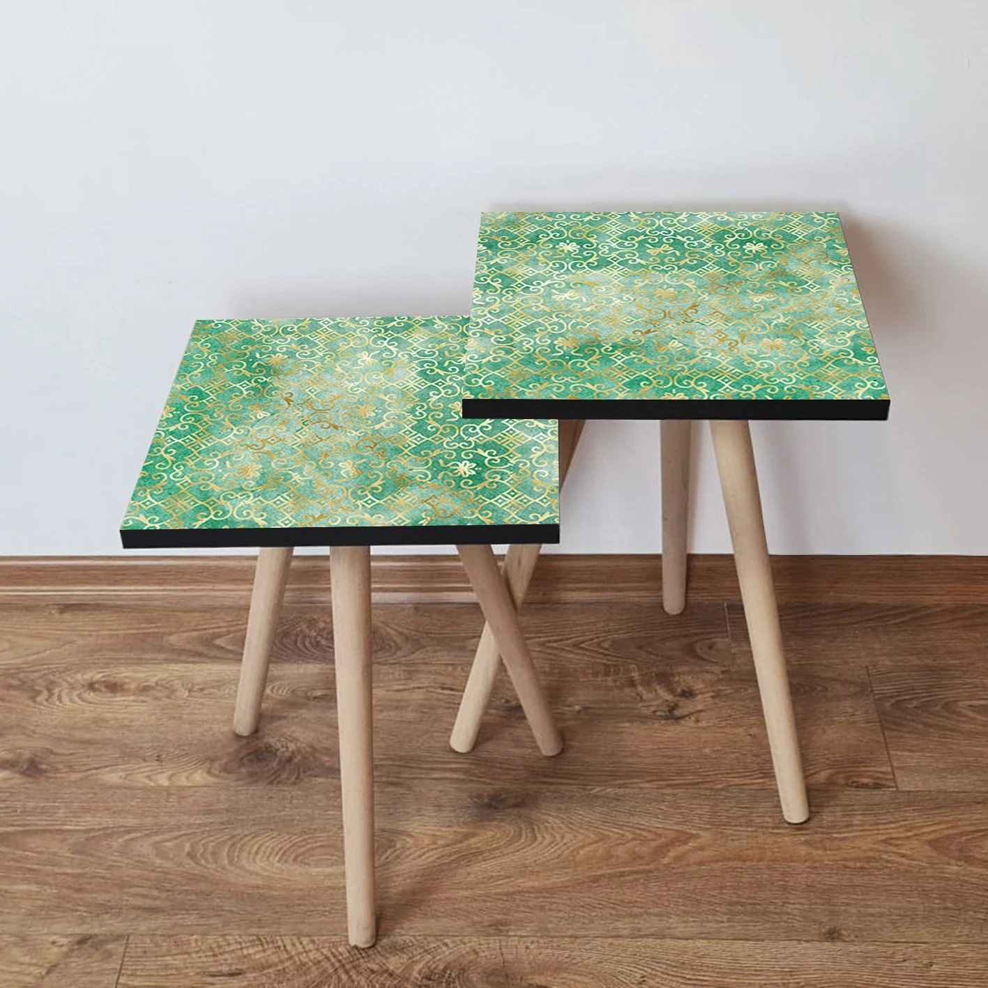 Set tavolina të mbivendosura, 2 copë, Skye Decor, 2Shp245, ngjyrë e gjelbër