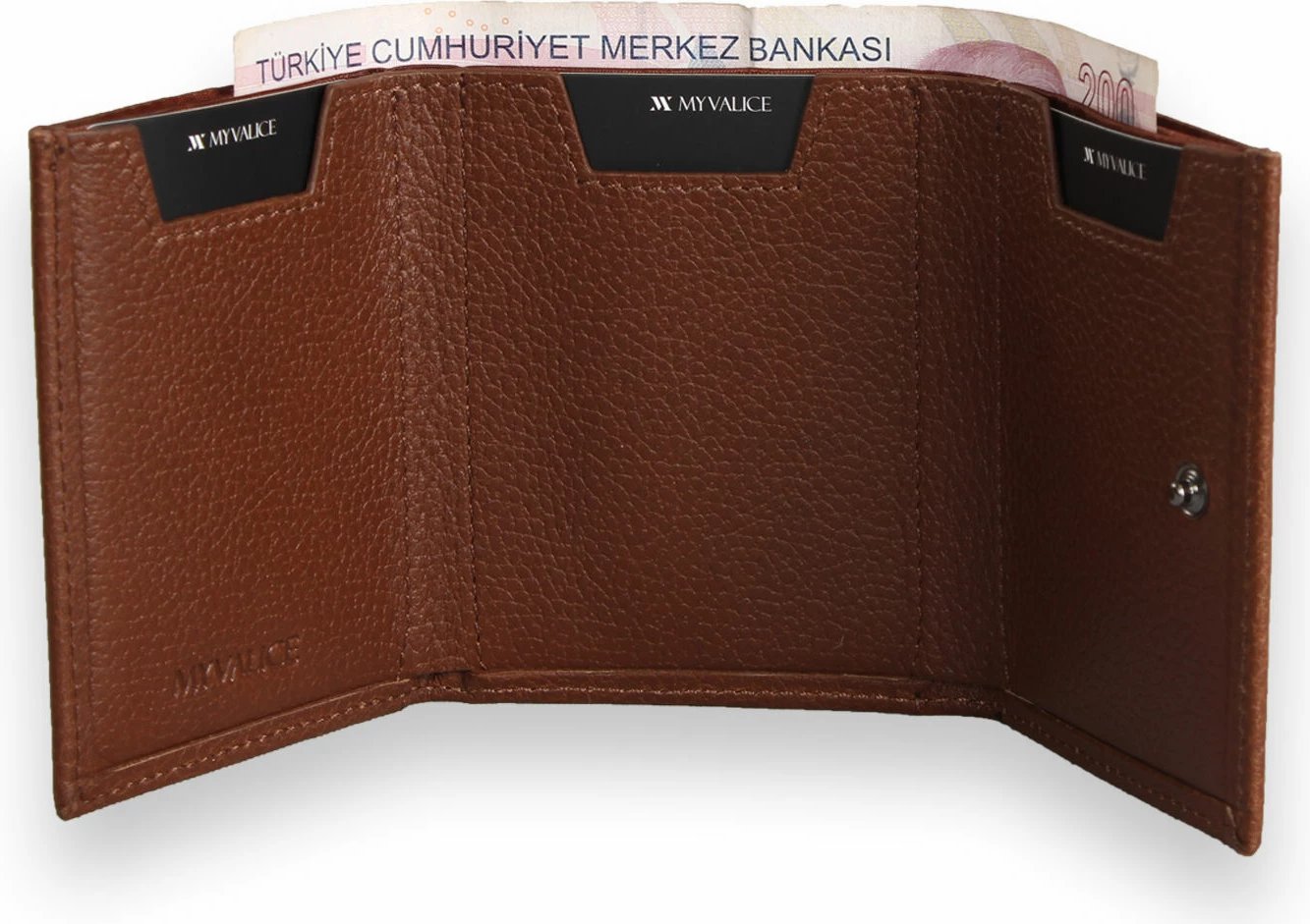 Portofol lëkure ngjyrë tan Zoozie Bags, 4496