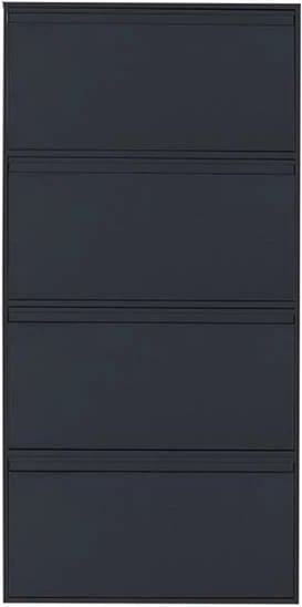 Raft këpucësh metalik Nextdeco me 4 ndarje, H137.5x65.5x15.5cm, i zi
