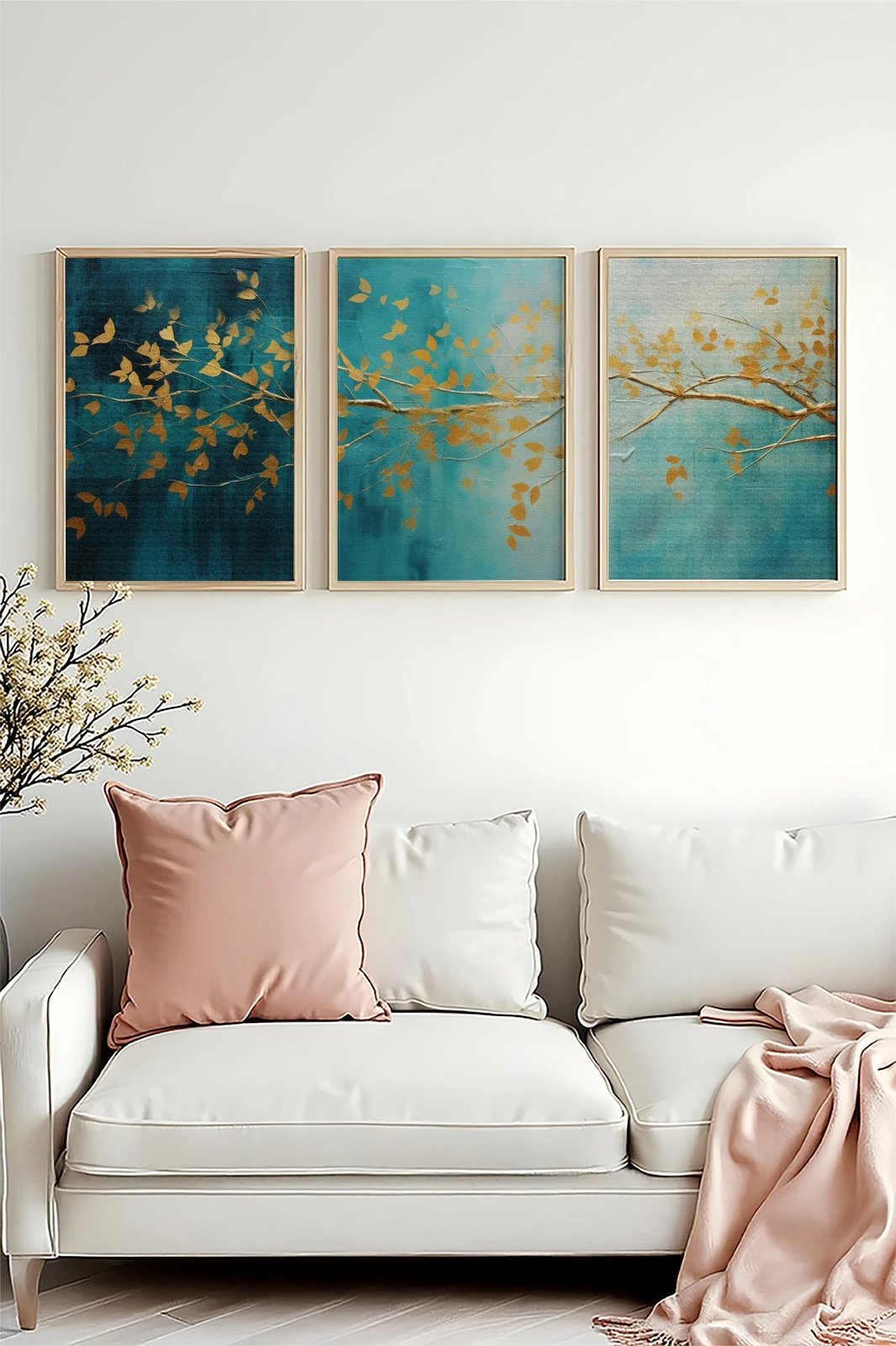 Pikturë dekorative me kornizë MDF (3 copë), Wallity, Huhu485, 50x70