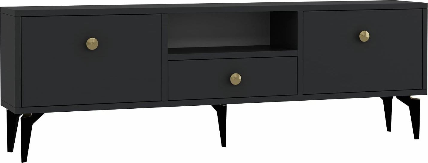 Komodë për TV, Skye Decor, 1300-DROP-1, antracit, ari