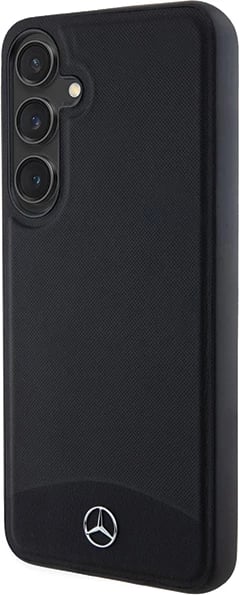 Mbështjellës Mercedes Leather Textured & Plain MagSafe për Samsung Galaxy S24+, i zi