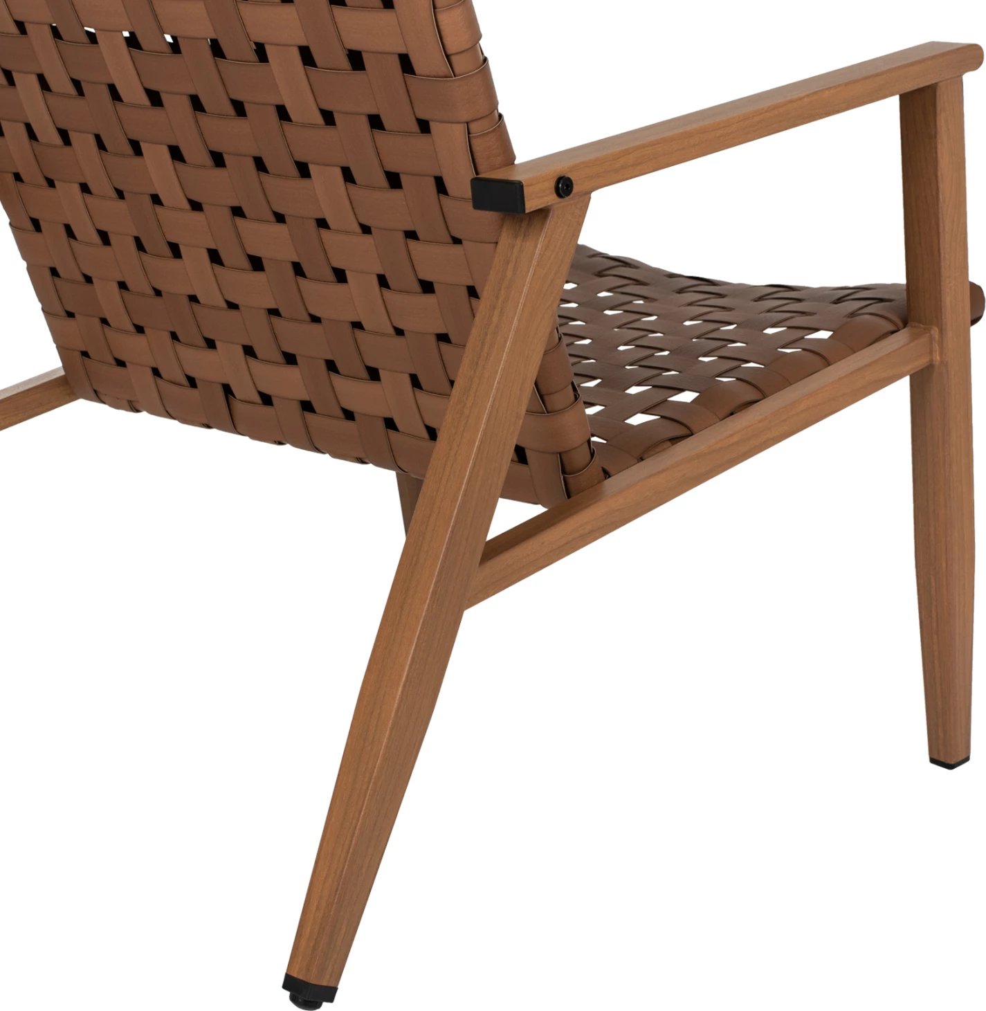 Karrige me krahë FELIPE, pamje druri metali & pamje lëkure ratan, FH5868.01, 63,5x75,5x77Hcm