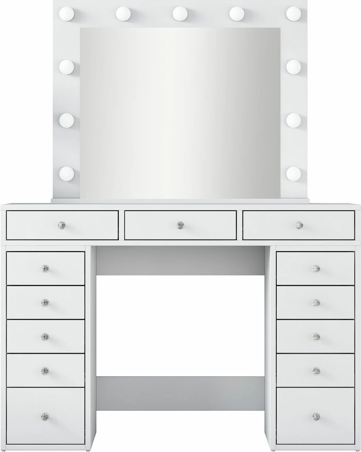 Tavolinë grimi Skye Decor, e bardhë, me pasqyrë të madhe, BJ119 - 2895