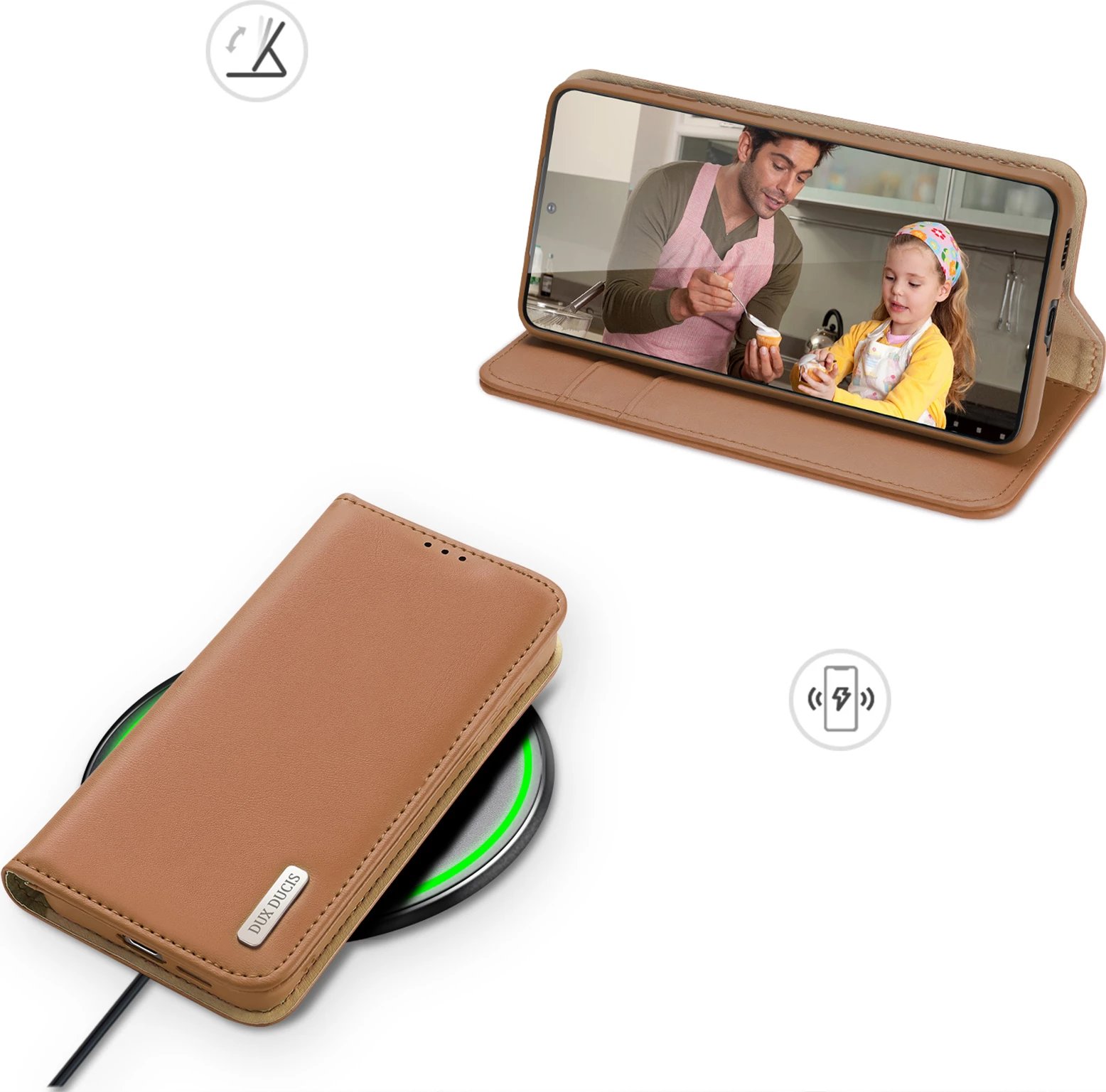 Mbështjellës Dux Ducis Hivo për Samsung Galaxy S23+, me kapak, portofol, bllokim RFID, kafe Mbështjellës Dux Ducis Hivo për Samsung Galaxy S23+, me kapak, portofol, bllokim RFID, kafe