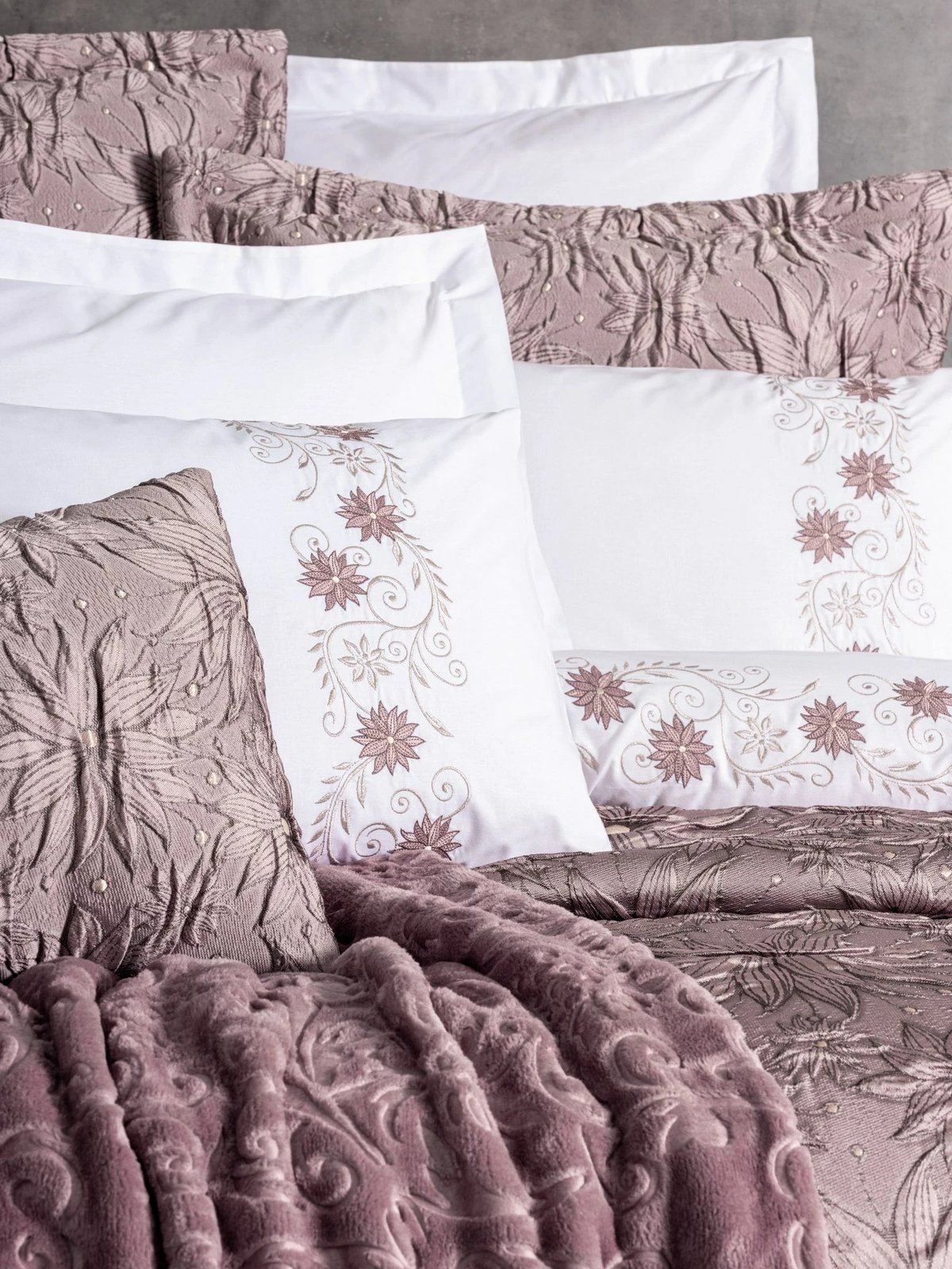 Set dhome gjumi dopio L'essentiel, Theresa, ngjyrë pluhur