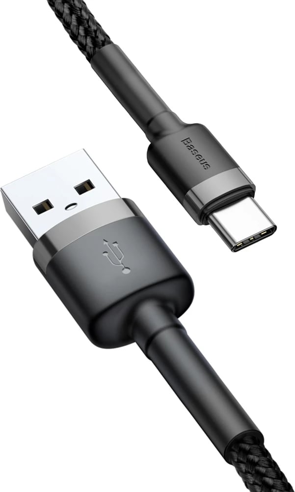 Kabllo Baseus Cafule CATKLF-CG1, USB në USB-C, 2m, QC3.0, E zezë-gri