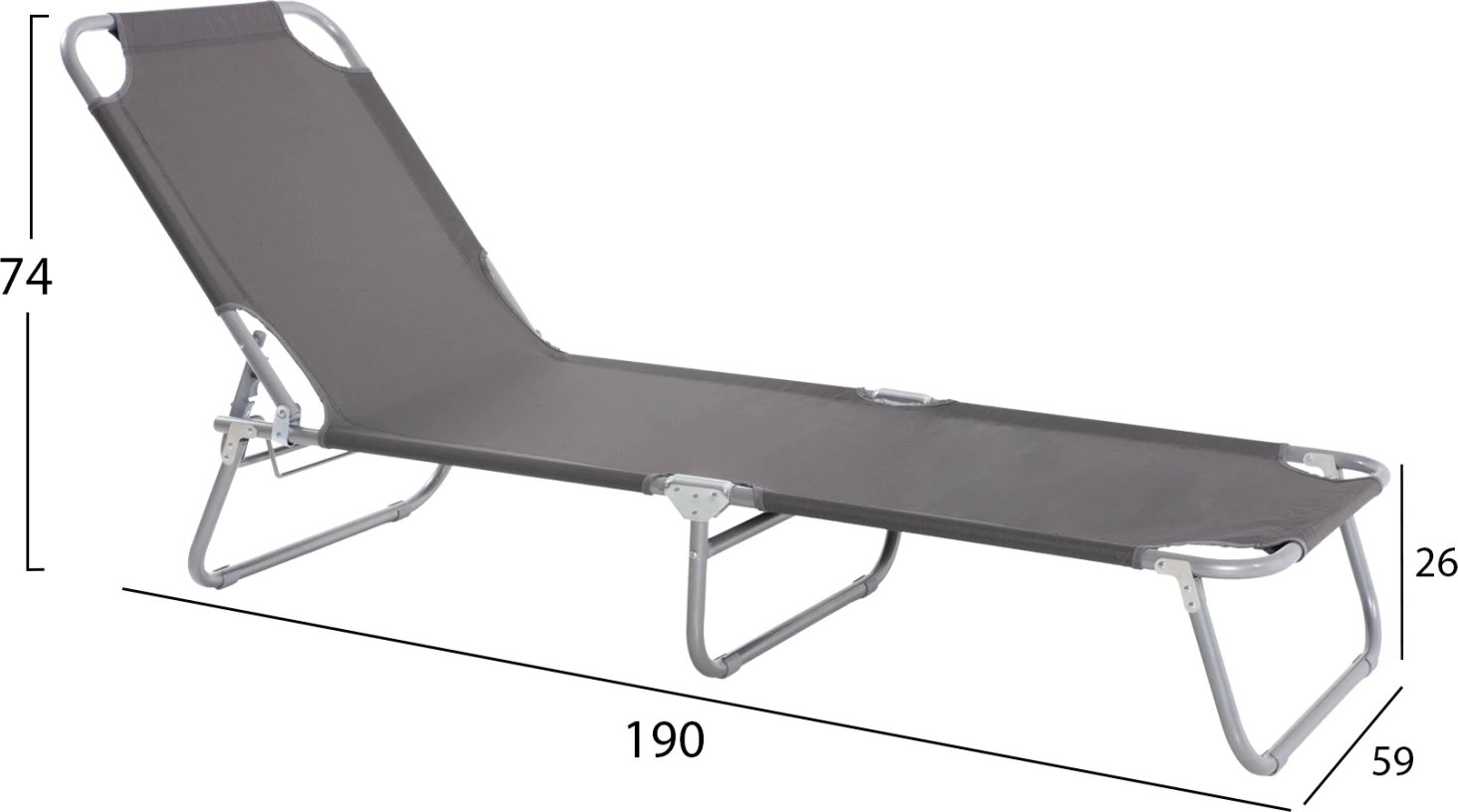 Shezlon për plazh FH5278.10, hiri