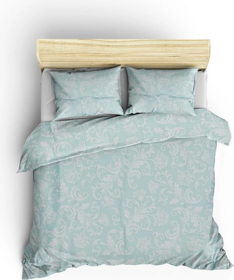 Set mbulesë për jorgan dopio, saten, ngjyrë mint dhe e bardhë, L'essentiel, Verano