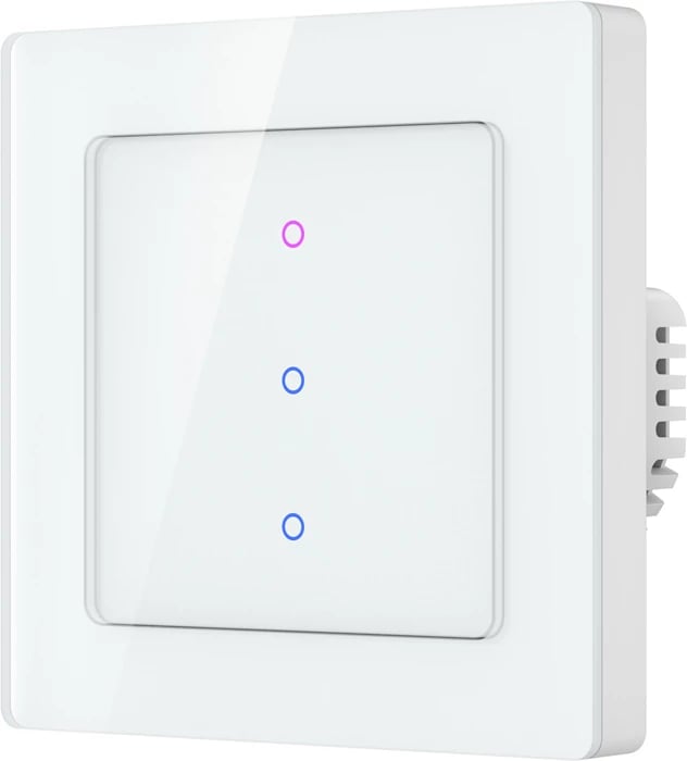 Switch dritash me prekje, Avatto TS20-EU-W3, 3-kanalësh, Wi‑Fi 2.4 GHz, kompatibil me Tuya/Smart Life/Alexa/Google Home, i bardhë