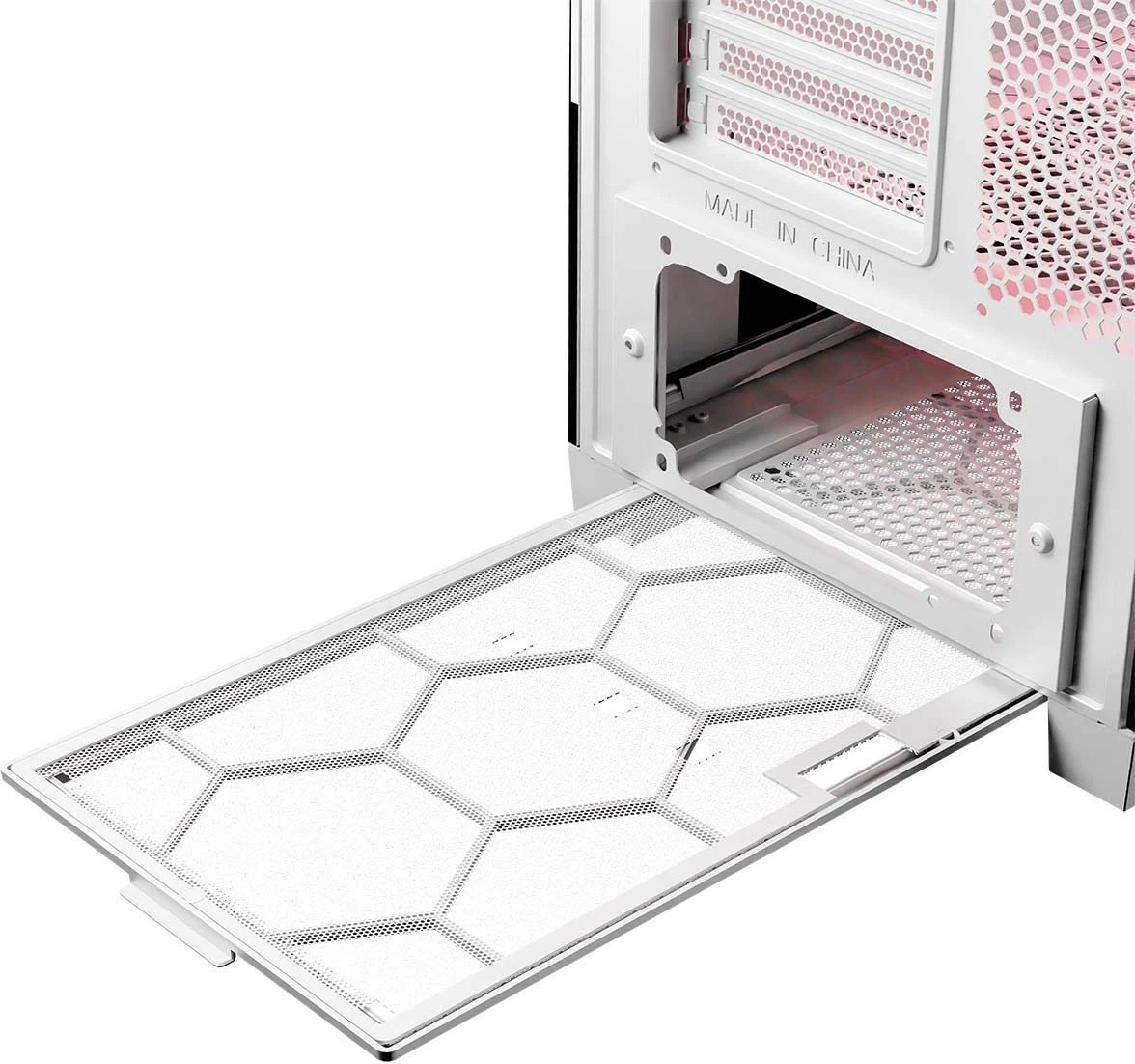 Kasë MODECOM Volcano Expanse S ARGB Midi Tower ATX/µATX/ITX me 4 ventilatorë ARGB, xham i kalitur, e bardhë