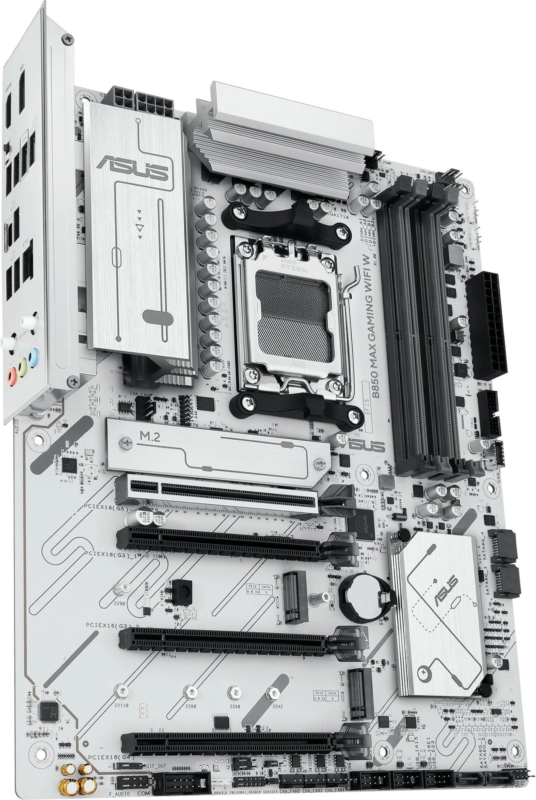 Pllakë amë ASUS B850 MAX GAMING WIFI W, Socket AM5, DDR5, Wi-Fi, e bardhë