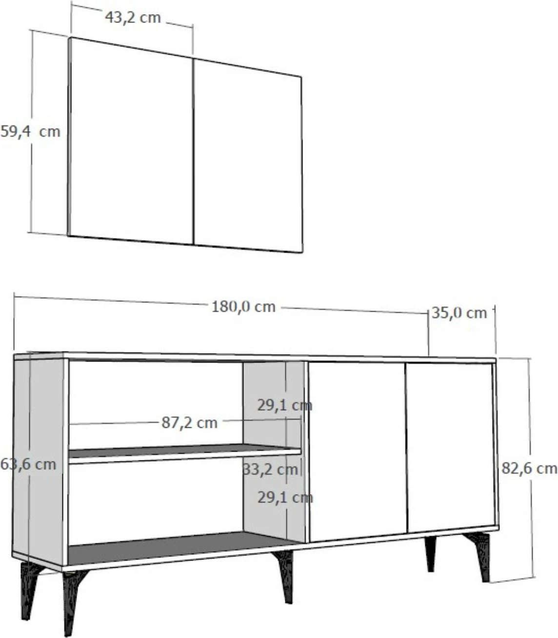 Konsol Skye Decor, qershi e bardhë, lisi sapphire