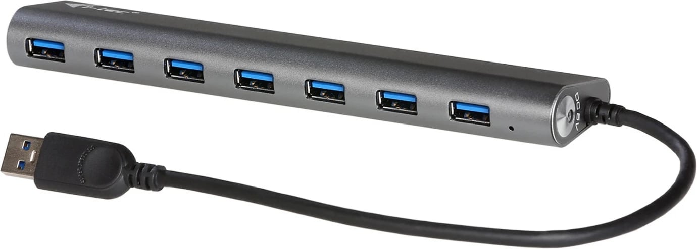 Hub USB i-tec 7 porta, metal, USB 3.0, 5Gbps, argjend