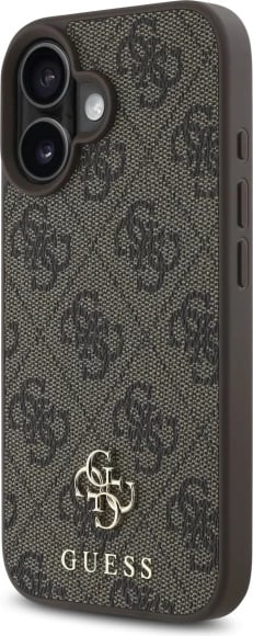 Mbështjellës Guess 4G Small Classic MagSafe për iPhone 16, Kafe