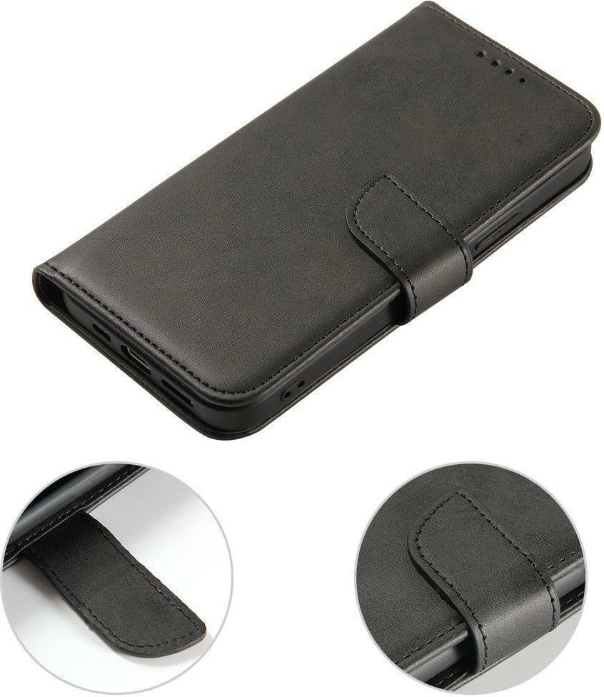 Mbështjellës Hurtel Magnet Case për OnePlus Nord N20 5G, me kapak dhe funksion stand, i zi