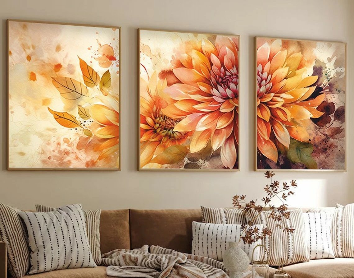 Pikturë dekorative me kornizë MDF (3 pjesë), Wallity, Huhu220, 50x70 cm