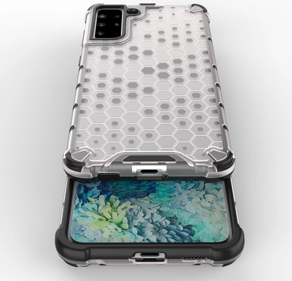 Mbështjellës Hurtel për Samsung Galaxy S22+, honeycomb, transparent