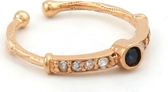 Unazë argjendi Jumeon, ngjyrë ari rozë dhe blu e errët, 9951SAFİR