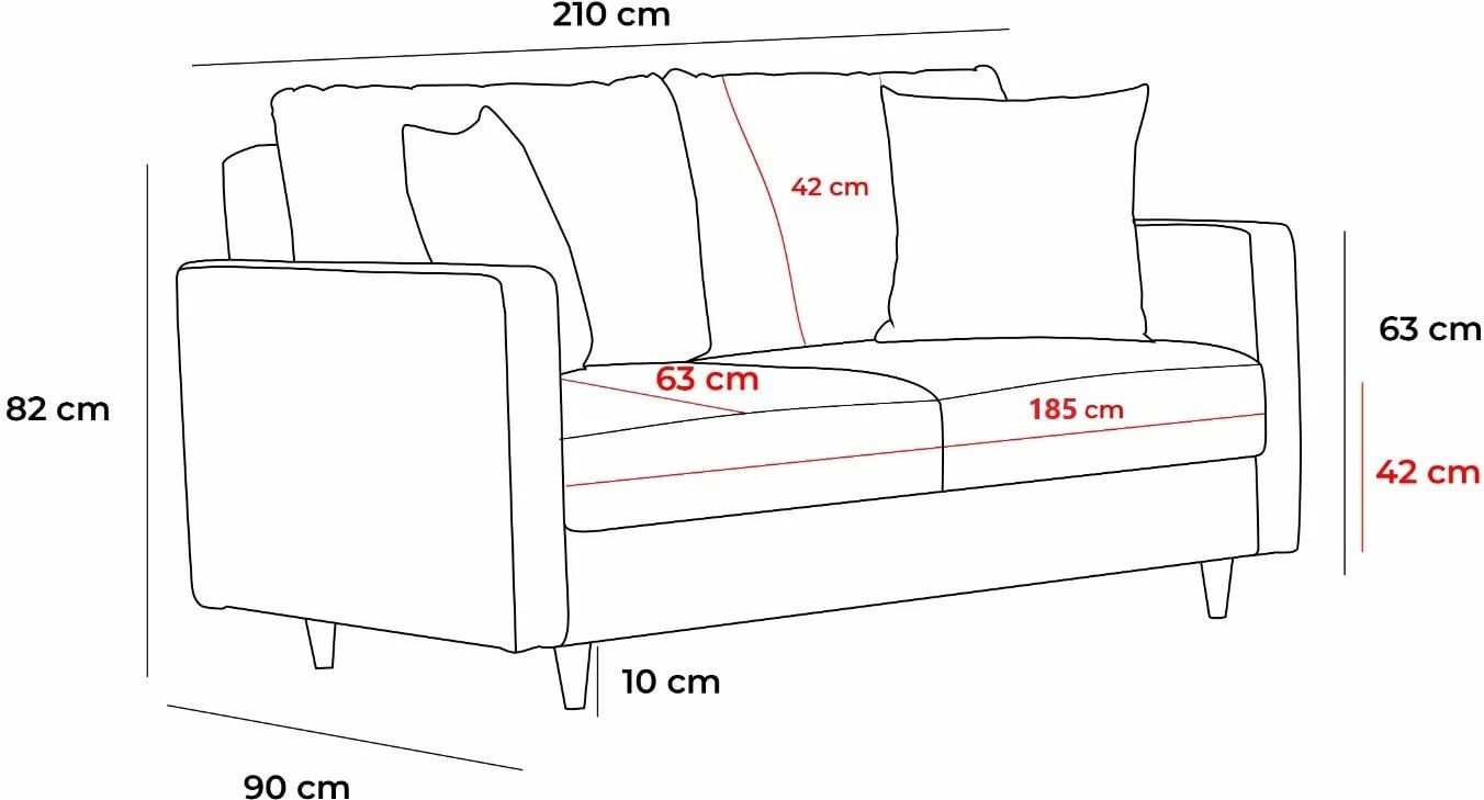 Divan-krevat treshe, ngjyrë krem, Atelier del Sofa, Eva