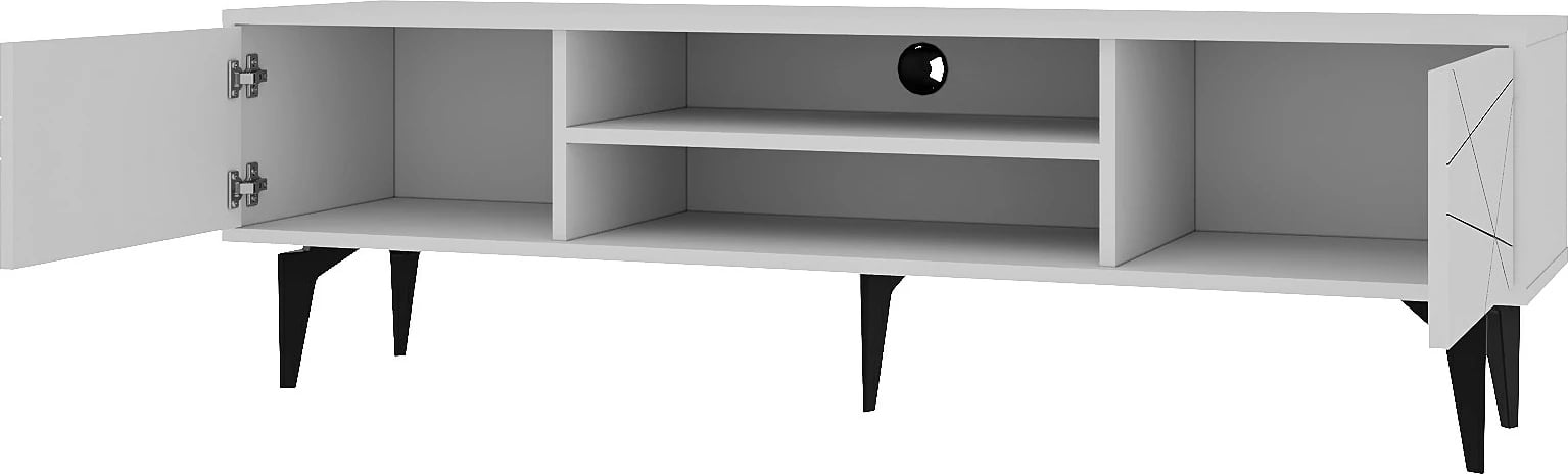 Komodë TV Skye Decor, Brendon, e bardhë