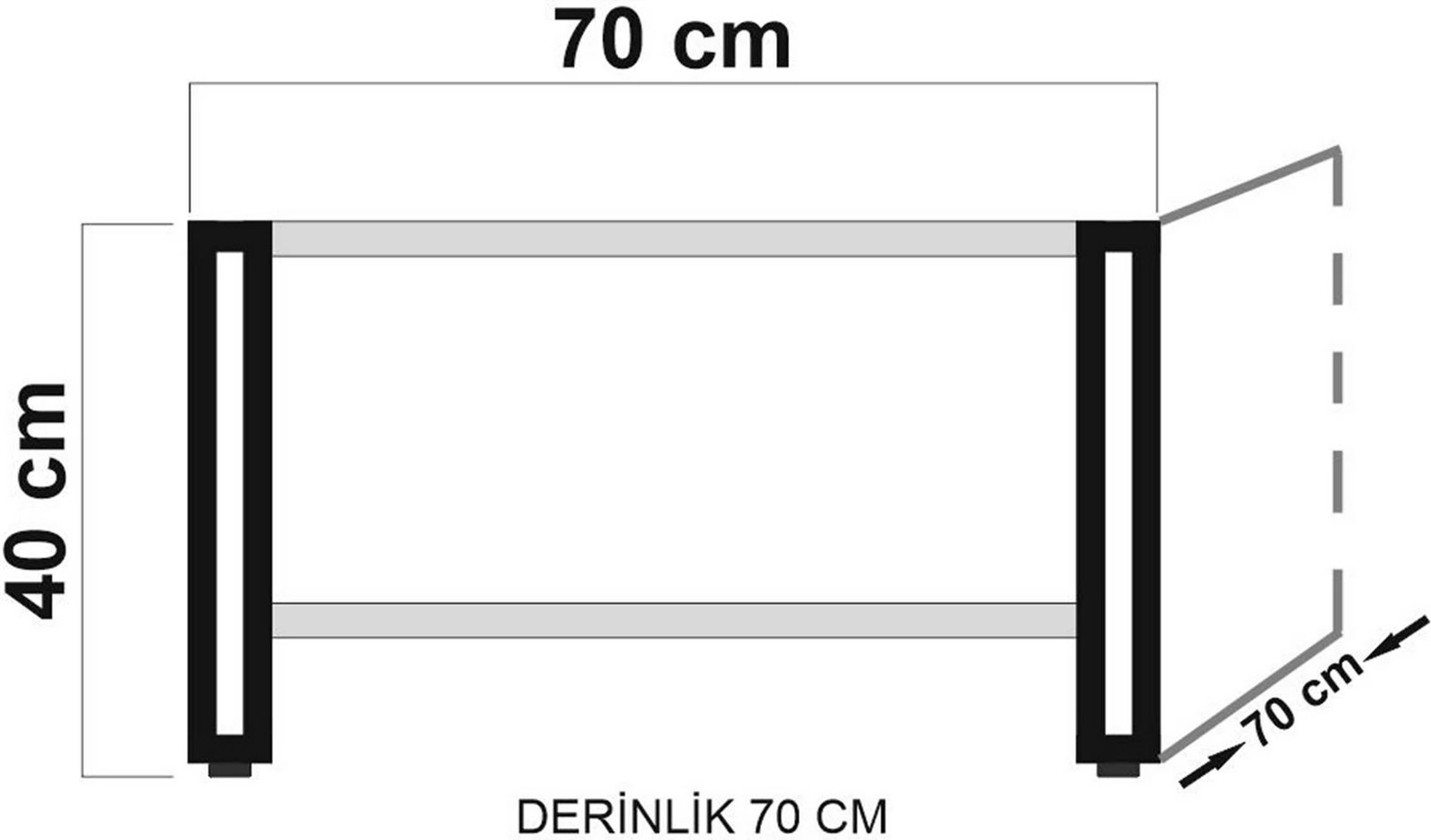 Set mobiljesh për dhomë dite, Skye Decor, COSMO-TKM.1, ngjyrë pishë Atlantike dhe e zezë