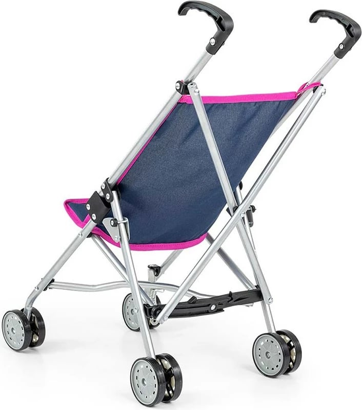 Karrocë golf për kukulla, Milly Mally Julia Prestige, për kukulla deri 50 cm, metal, palosje ombrellë, blu navy