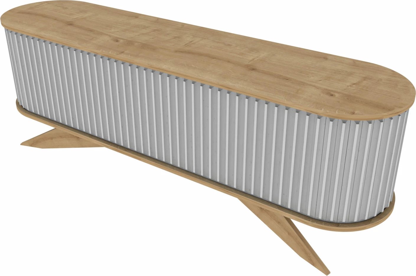 Komodë TV Hanah Home, ngjyrë safir dhe e bardhë, Stor