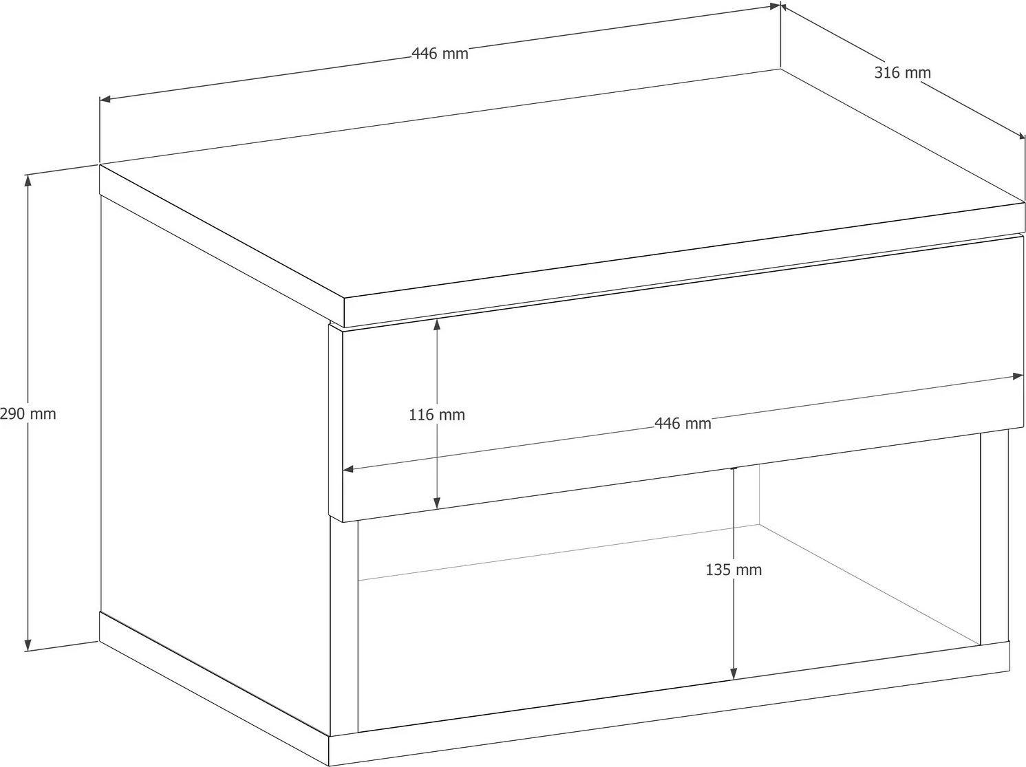 Komodinë nate Skye Decor, ngjyrë arre, Rıbes