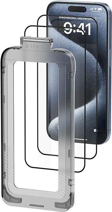 Xham i temperuar Vention KUKTCC-40 për iPhone 15 Pro Max me aplikator