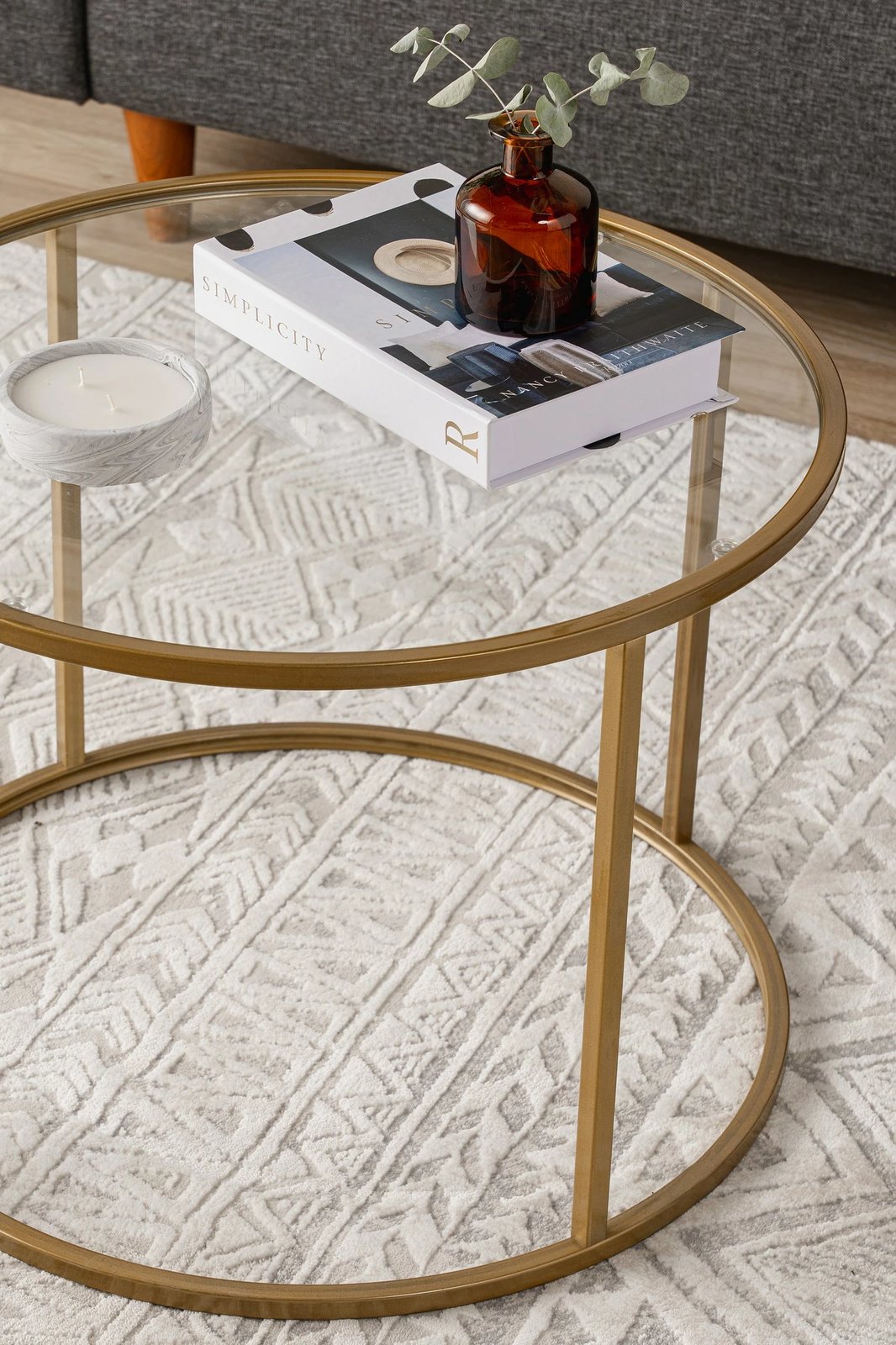 Tavolinë kafeje Hanah Home, Berlin, ngjyrë ari, 60cm