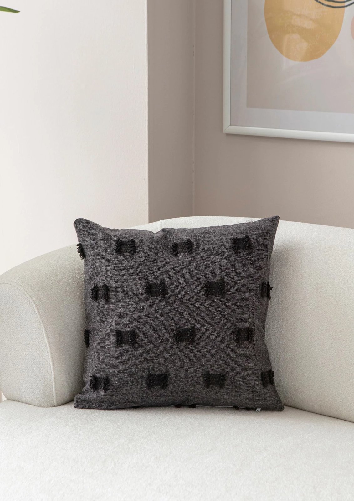 Jastëk mbulesë, Evila Originals, Tuffet, e zezë v3