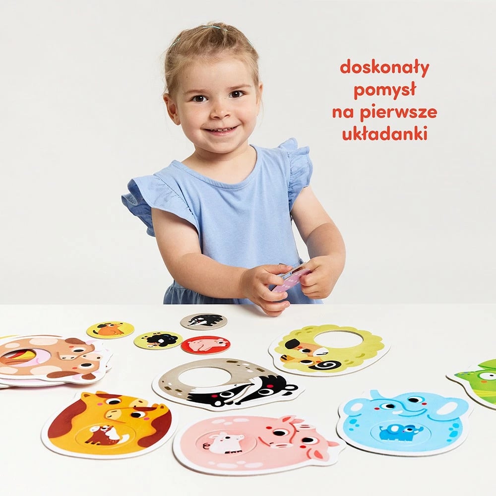 Puzzle edukativ CzuCzu First Puzzle Set - Families, 11 copë, për fëmijë të vegjël, shumëngjyrëshe
